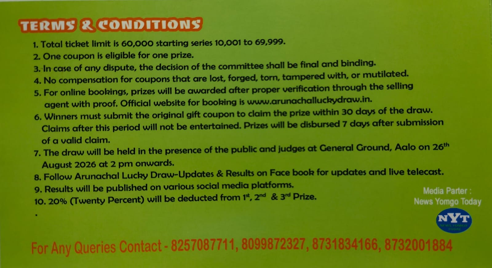 GIFT COUPON 2026 WEST SIANG DISTRICT OLYMPIC ASSOCIATION